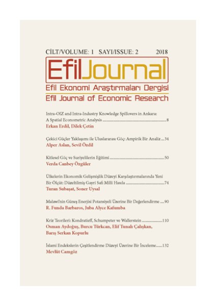 Efil Ekonomi Araştırmaları Dergisi; Cilt: 1 Sayı 2