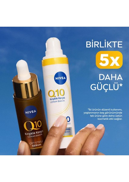 Q10 SPF50 Güneş Koruyucu Yüz Bakım Kremi 40ML, Serum 30ML,GÖZ Kremi ve Gece Kremi