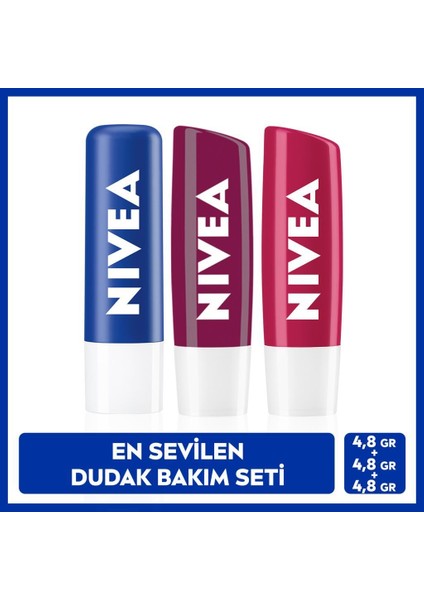 Original Care Renksiz Dudak Bakım Kremi 4.8gr, Böğürtlen Dudak Parlatıcı ve Kiraz Renkli Dudak Kremi