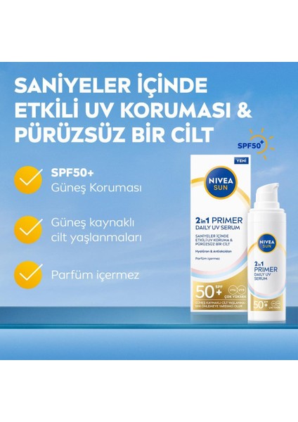 Sun SPF50 Primer Nemlendirici Makyaj Bazı 30ML, LUMINOUS630 Skin Glow Cilt Serum 30ML ve Tonik 100ML