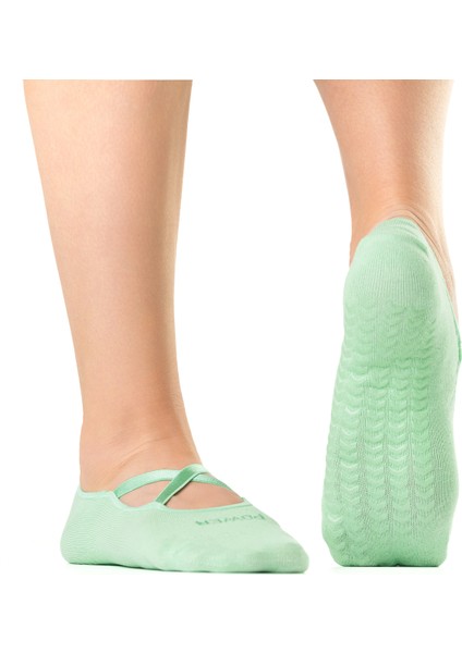 Kaydırmaz Pamuklu Pilates Yoga Çorabı (Mint Yeşili)