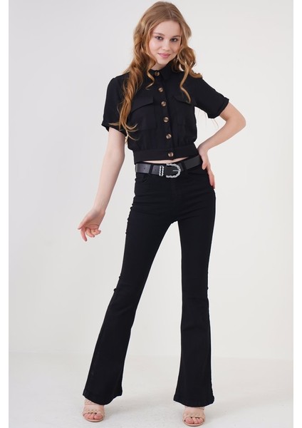 Fh Fashionhere 0663 Crop Ceket - Siyah fiyatları