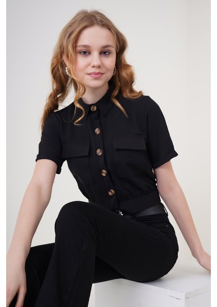 Fh Fashionhere 0663 Crop Ceket - Siyah modelleri