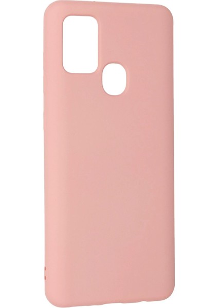 Samsung Galaxy A21S Kılıf Nano Içi Kadife Silikon - Pudra Yktsn