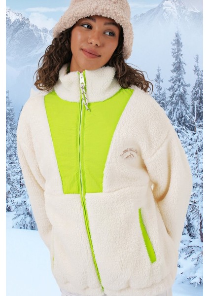 5194 Peluş Mont Ceket - Yeşil modelleri