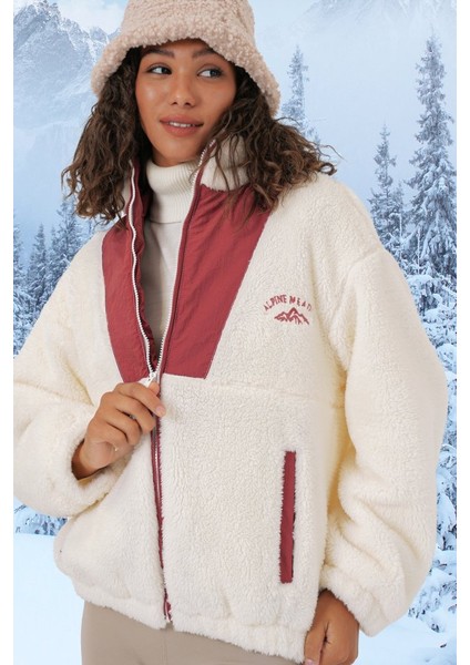 5194 Peluş Mont Ceket - Kiremit fiyatları