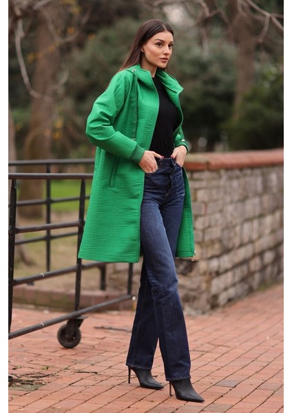 Fh Fashionhere 5138 Kapitone Uzun Mont - E.yeşil