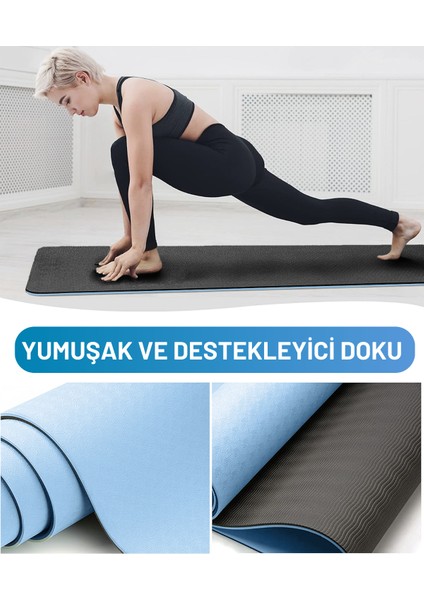 Premium Kaymaz Pilates ve Yoga Matı – Çift Yüzeyli, Ekstra Konforlu ve Dayanıklı