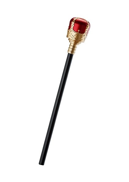 Kırmızı Topuzlu Kral Asası Kraliyet Asası 40 cm - 1OL4937-9922