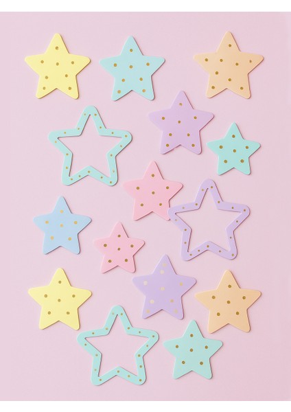 Makaron Yıldız Dekoratif Banner Asılabilir Doğum Günü Parti Süsü