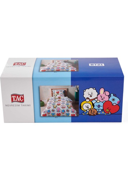 Lisanslı BT21 Tek Kişilik Nevresim Takımı