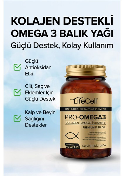 Omega 3 Epa Dha 1000 mg - 60 Adet Soft Jel Balık Yağı Desteği