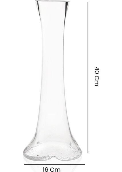 Fil Ayağı Dekoratif Cam Vazo - Şeffaf - 40 cm indirimleri