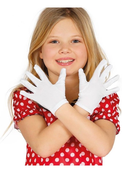 Beyaz Renk Çocuk Boy Likralı Pandomim Eldiveni (4767) - 1OL9439-3608 fiyatları