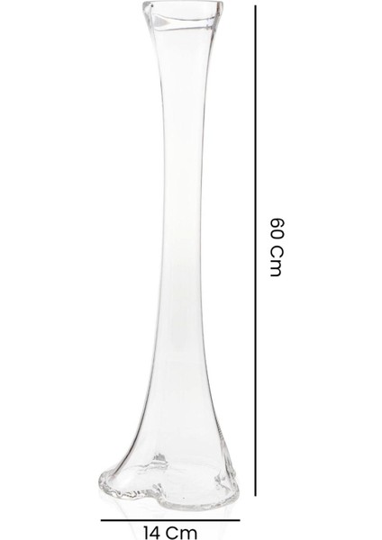 Fil Ayağı Dekoratif Cam Vazo - Şeffaf - 60 cm indirimleri