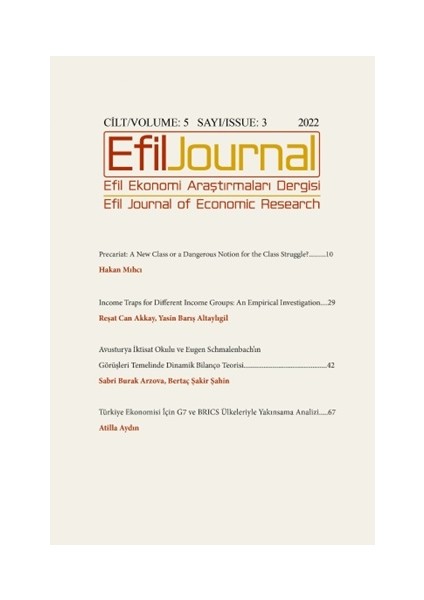 Efil Ekonomi Araştırmaları Dergisi;cilt: 5 Sayı: 3