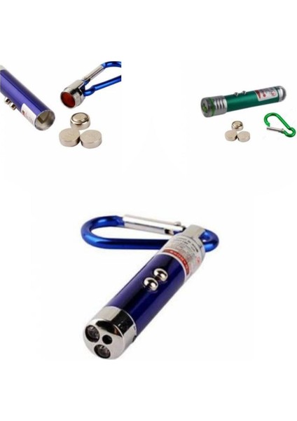 3 Fonksiyonlu Kırmızı Beyaz Işıklı LED Lazer Kedi Köpek Oyuncak Anahtarlık ( - BKS3223-2731