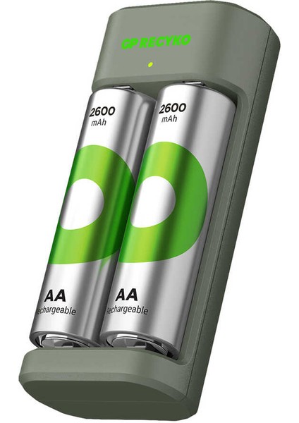 Gp Recyko E221 2 x 2600 Mah R6 Aa Pilli Pil Şarj Cihazı (GP-E221/270AHCER21-2GT - 1OL3824-6966