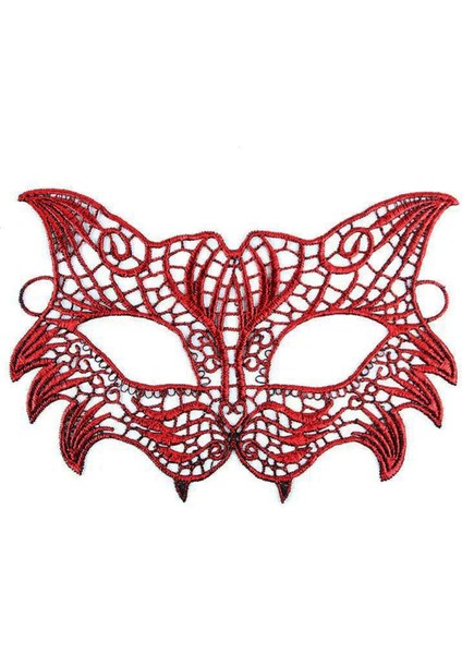 Kırmızı Dantel Masquerade Maskesi 8 No - 1OL9513-6761