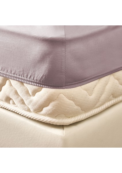 Soft Çift Kişilik Lastikli Çarşaf - Açık Gri - 160X200 cm