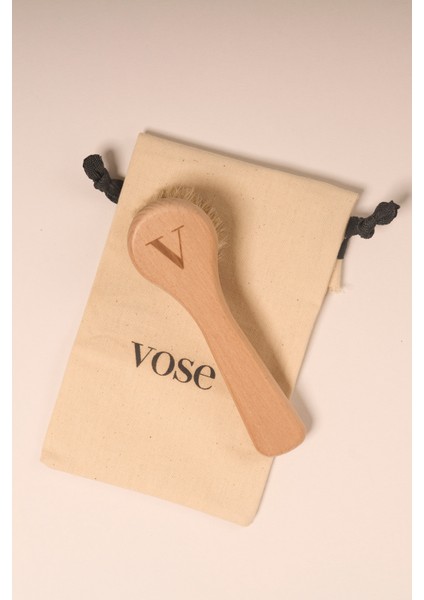 3' Lü Set Doğal At Kılı Fırçası (Vanilla) + Yüz Fırçası + Tırnak Fırçası