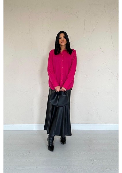 Fh Fashionhere Fuşya Poplin Gömlek