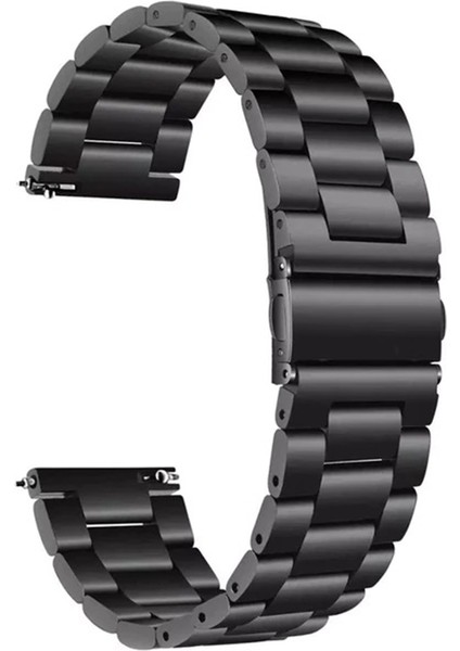 Huawei Watch Gt5 46MM ile Uyumlu Kordon Klasik Baklava Model Paslanmaz Çelik Metal Kayış