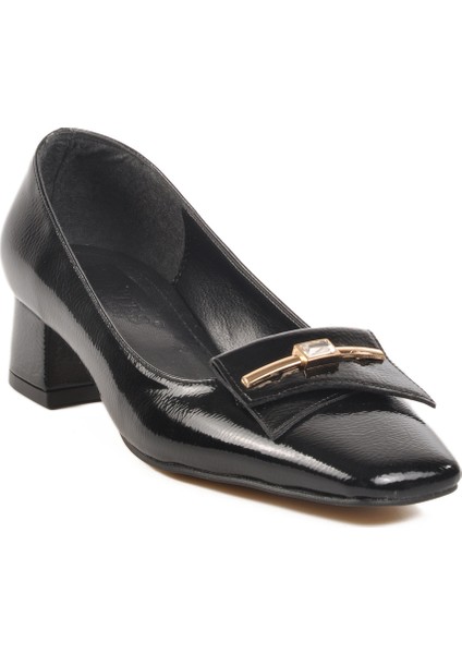 Siyah Kırışık Kadın Abiye Ayakkabı 704685 Z modelleri