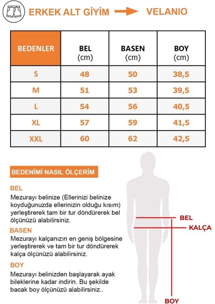 Valenio Erkek Astarli 3 Cepli Su itici Kumaşlı Turuncu Deniz Şortu