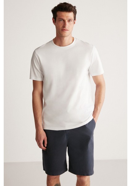 Rudy Erkek Slim Fit %100 Pamuklu Orta Kalınlıkta Beyaz T-Shirt modelleri