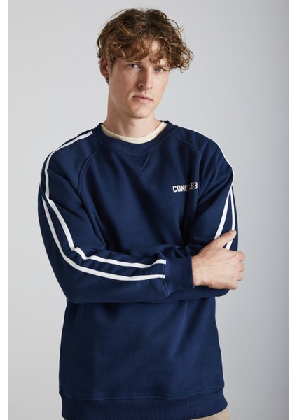 Brıstol Erkek 3 Iplik Içi Şardonlu Regular Sırt Baskı Detaylı Kol Şeritli Lacivert Sweatshirt fiyatları