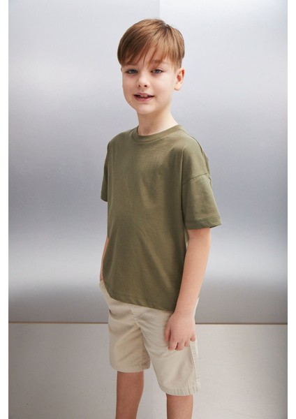 OCTAVE Erkek Oversize Haki T-Shirt fırsatları