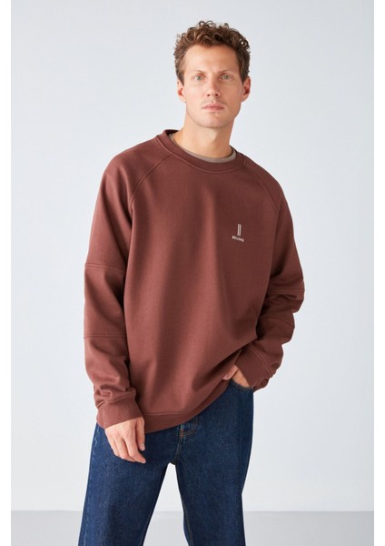 Fareast Relaxed Oversize Kahverengi Sweatshirt