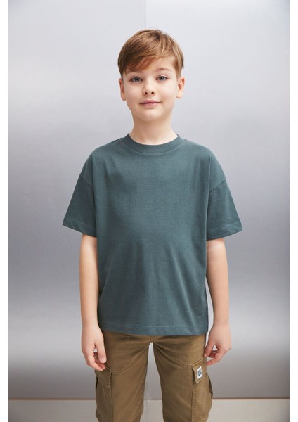 OCTAVE Erkek Oversize Yeşil T-Shirt