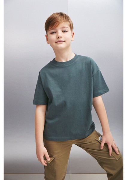 OCTAVE Erkek Oversize Yeşil T-Shirt fırsatları