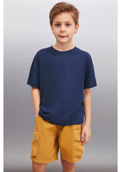 OCTAVE Erkek Oversize Lacivert T-Shirt