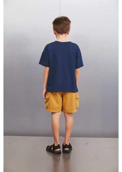 OCTAVE Erkek Oversize Lacivert T-Shirt