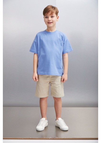 OCTAVE Erkek Oversize Mavi T-Shirt