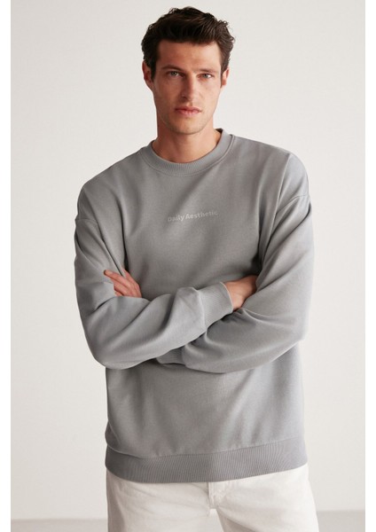 Wıllıe Oversize Açık Gri Sweatshirt modelleri