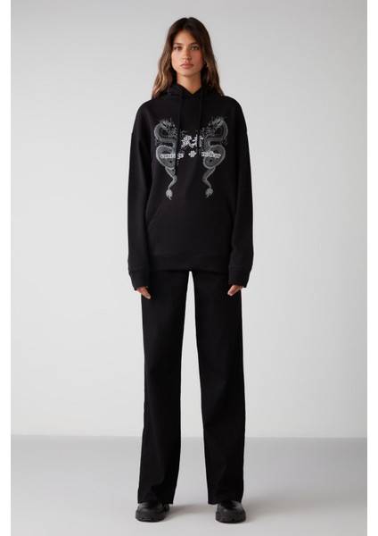 Teresıa Relaxed Siyah Sweatshirt indirimleri