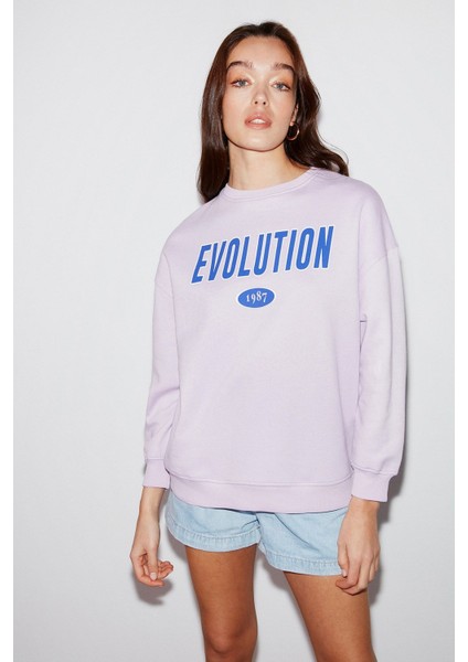 Ivory Kadın Oversize Lila Sweatshirt