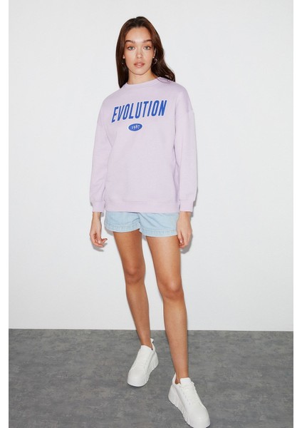 Ivory Kadın Oversize Lila Sweatshirt
