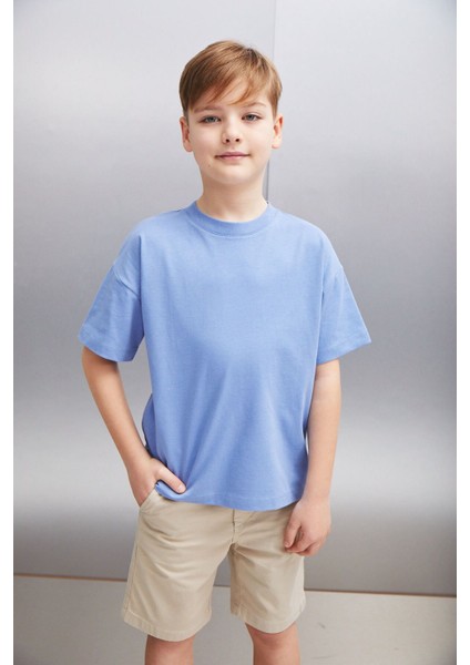OCTAVE Erkek Oversize Mavi T-Shirt fırsatları