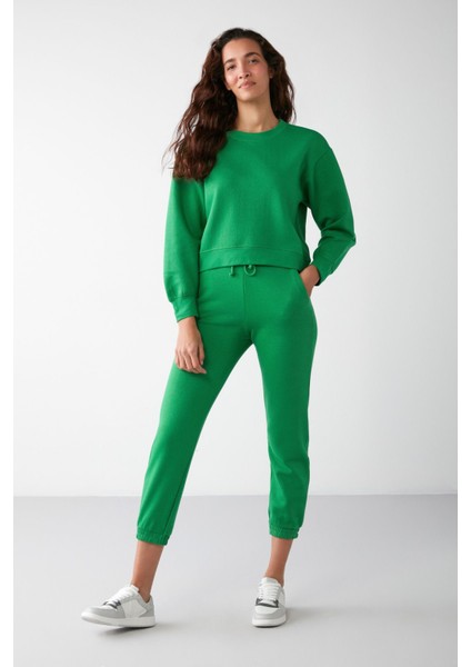Lona Basic Relaxed Yeşil Sweatshirt