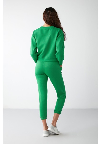 Lona Basic Relaxed Yeşil Sweatshirt