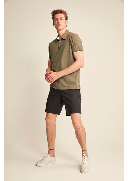 Noah Erkek Slim Fit Haki Polo Yaka T-Shirt modelleri
