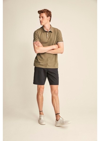Noah Erkek Slim Fit Haki Polo Yaka T-Shirt fırsatları