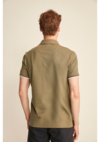 Noah Erkek Slim Fit Haki Polo Yaka T-Shirt indirimleri
