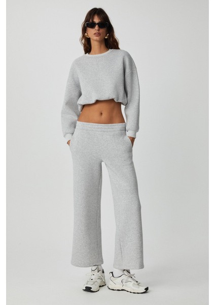 Dewanna Kadın Uzun Kollu Crop Grimelanj Sweatshirt