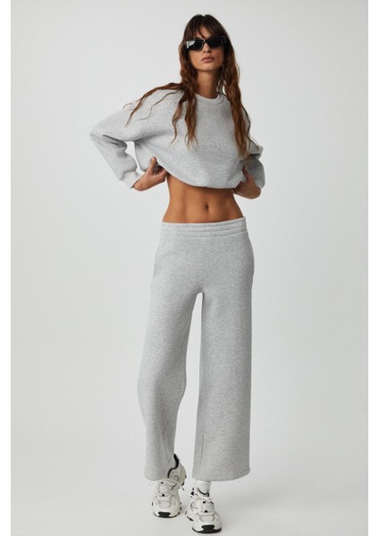 Dewanna Kadın Uzun Kollu Crop Grimelanj Sweatshirt